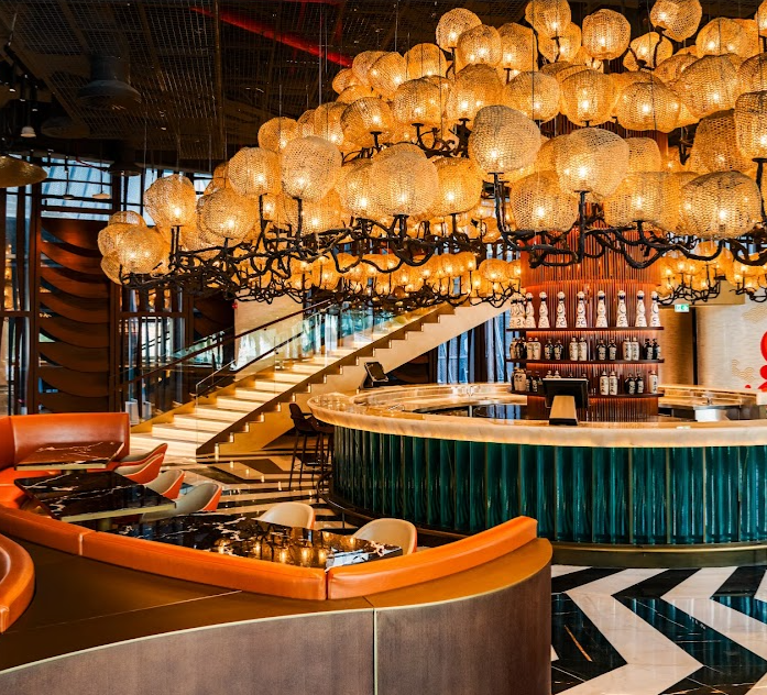 The Light-laden entrance to SUSHISAMBA