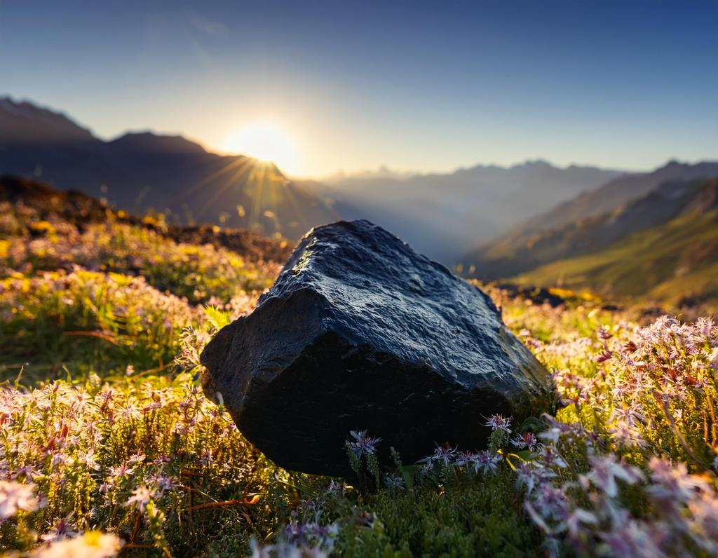 Shilajit Rock in Himalayan Surroundings (Graphical Illustration)