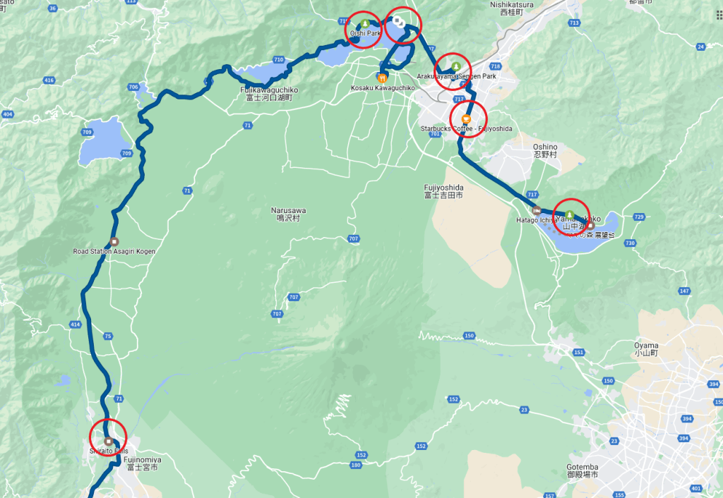 Map Route - Mount Fuji Half Loop