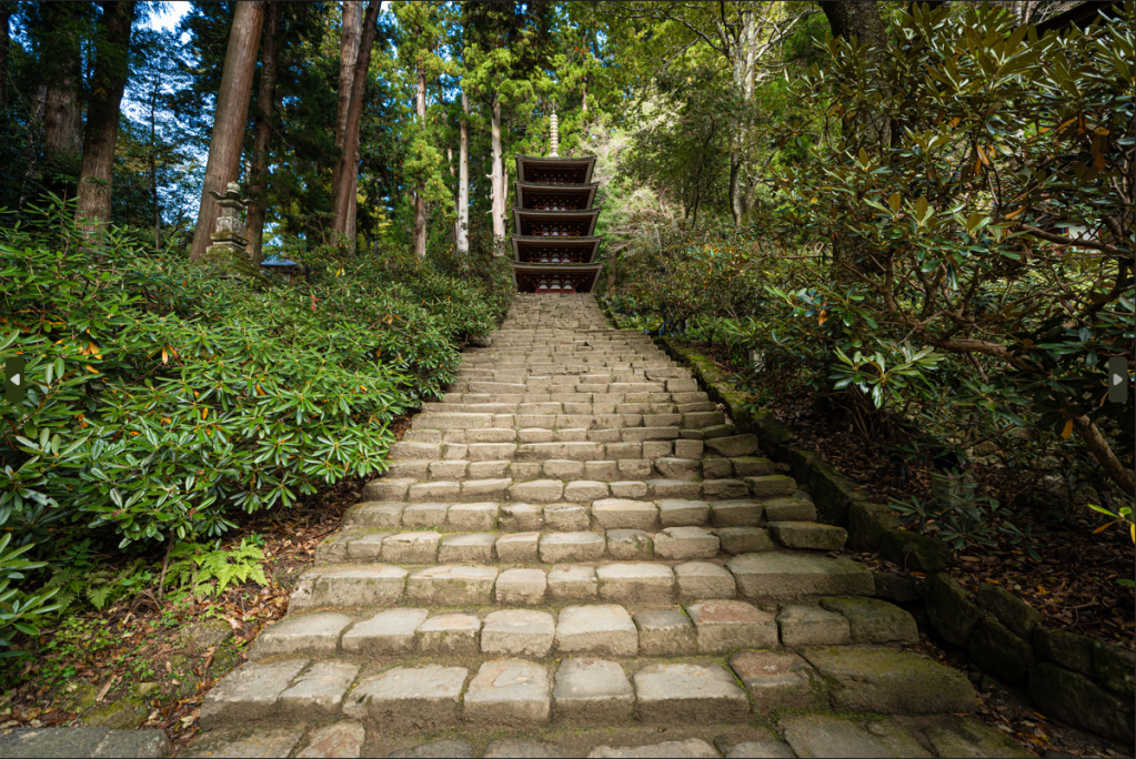 Muroji: Steps to the Five-Story Gojyu Pagoda