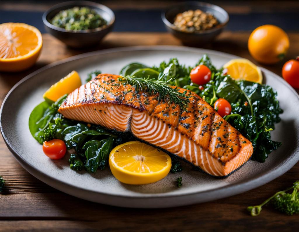 Enhanced Vitamin Absorption: Salmon and Leafy Greens