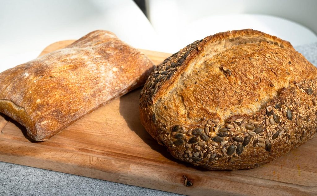 The Rustic Bakery: Seeds Sourdough (Right) and Ciabatta Bread (Left)